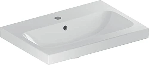 Geberit iCon Light Waschtisch verkürzte Ausladung 60cm, Hahnloch mittig, mit Überlauf, weiß