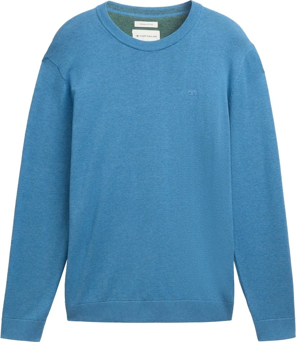 Tom Tailor Basic Baumwolle Strickpullover ocean blue melange (Herren)