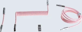 Wooting Premium Cable Set, USB-C/USB-A, Tastaturkabel (Spiral-Textilkabel), Blossom Pink