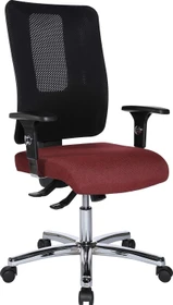 Topstar Open X (N) Bürostuhl inkl. Armlehnen, Fußkreuz Stahl verchromt, Bezug Stoff bordeauxrot