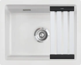 systemceram Kara 57 F/o Einbau Becken mittig mit Ablauffernbedienung polar