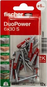 fischer DuoPower 6x30 S K Schrauben/Dübel-Sortiment, 12 Stück