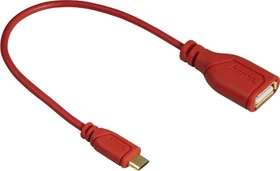 Hama Micro-USB-OTG-Adapterkabel Flexi-Slim, 0.15m, rot