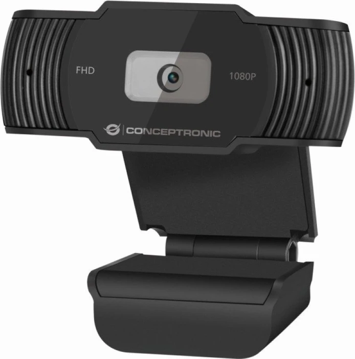 Conceptronic Amdis 1080P Full HD Webcam mit Mikrofon schwarz