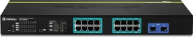 TRENDnet TPE Rackmount Gigabit Smart Switch, 16x RJ-45, 2x RJ-45/SFP, 185W PoE+ (TPE-1620WS)