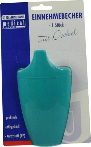 Dr. Junghans Medical Einnehmebecher mit Griff und Deckel 4mm grün, 250ml