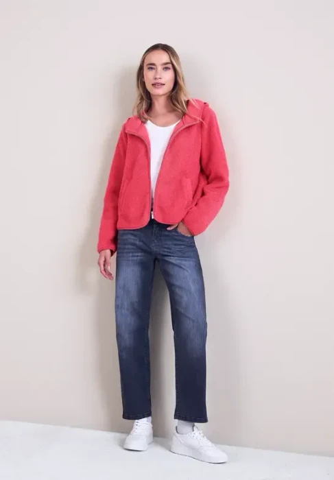 Street One Teddy Kapuzen Jacke striking coral (Damen)