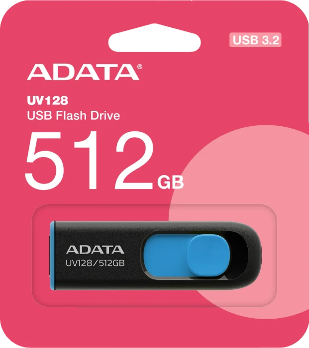 ADATA DashDrive UV128 512GB blau, USB-A, USB 3.2 Gen 1×1