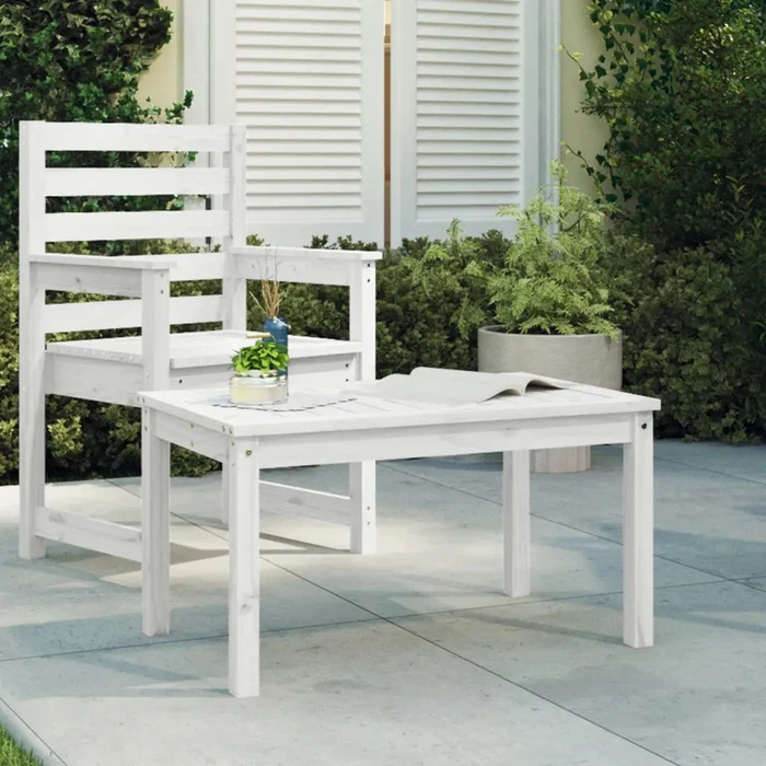 vidaXL Loungetisch Massivholz Kiefer 82.5x50.5cm weiß