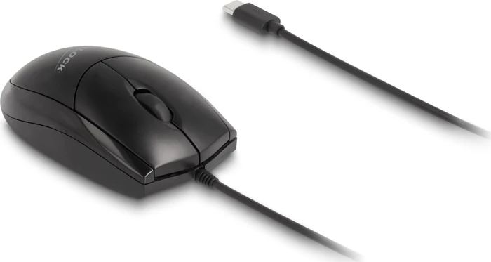DeLOCK Optical Silent Mouse, schwarz, USB-C
