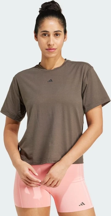 adidas Power Back-Cutout 3-Streifen Funktionsshirt kurzarm shadow olive (Damen)