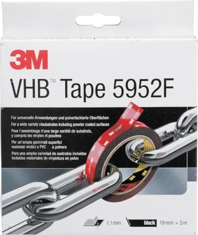 3M VHB doppelseitiges Klebeband 5952 F schwarz, 19mm/3m, 1 Stück