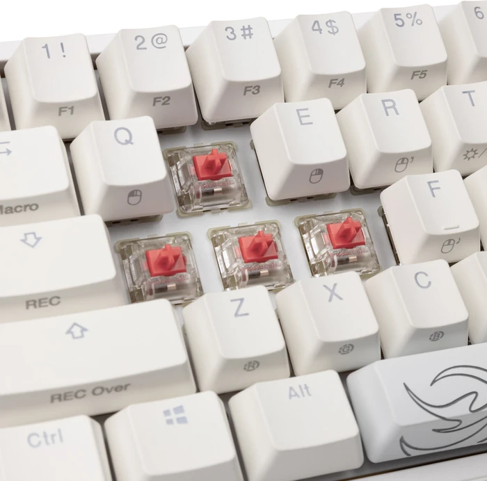 Ducky One 2 Pro Mini, PBT, weiß, LEDs RGB, MX SILENT RGB RED, USB, US