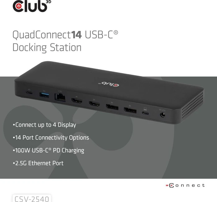 Club 3D 14-in-1 Quad-Display-Dockingstation, USB-C 3.1 [Buchse]
