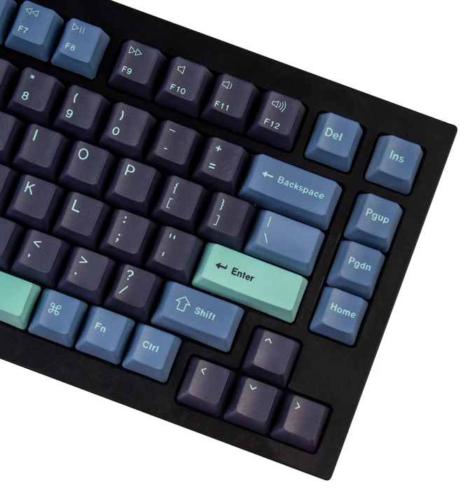 Keychron OEM Dye-Sub Keycap-Set Hacker - Version B, Kunststoff (PBT), Hacker, blau/grün, 114 Tasten, ANSI-US