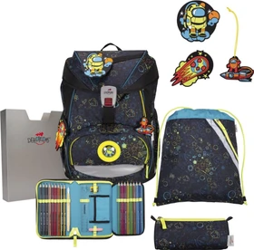 DerDieDas ErgoFlex Exklusiv LED Crazy Schulrucksack-Set, 5-tlg.