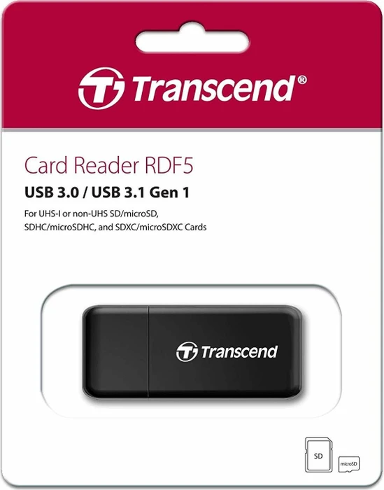Transcend RDF5 schwarz Dual-Slot-Cardreader, USB-A 3.0 [Stecker]