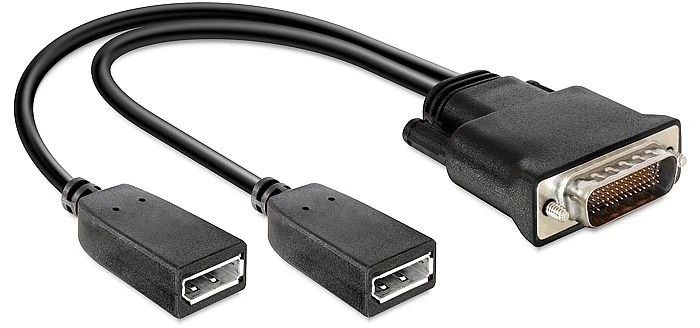 DeLOCK DMS-59 Adapter, DMS-59 Stecker auf 2x DisplayPort Buchse