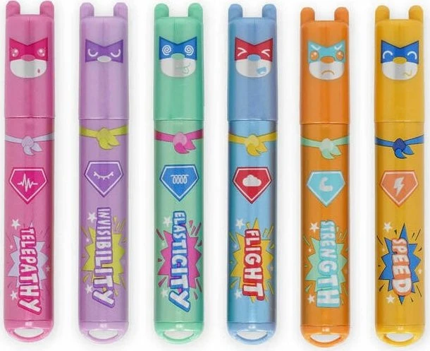 Legami Teddy's Superpower Mini Textmarker sortiert, 6er-Set (VMH0005)