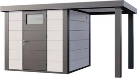 Telluria Classico 2424 Gerätehaus inkl. Anbau 1.68m rechts weiß/grau