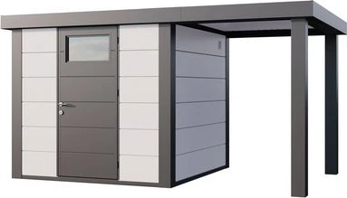 Telluria Classico 2424 Gerätehaus inkl. Anbau 1.68m rechts weiß/grau