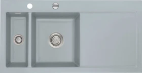 systemceram Mera 100 F Einbau Becken links mit Ablauffernbedienung titan