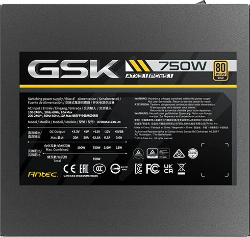 Antec GSK 750 750W, ATX 3.1