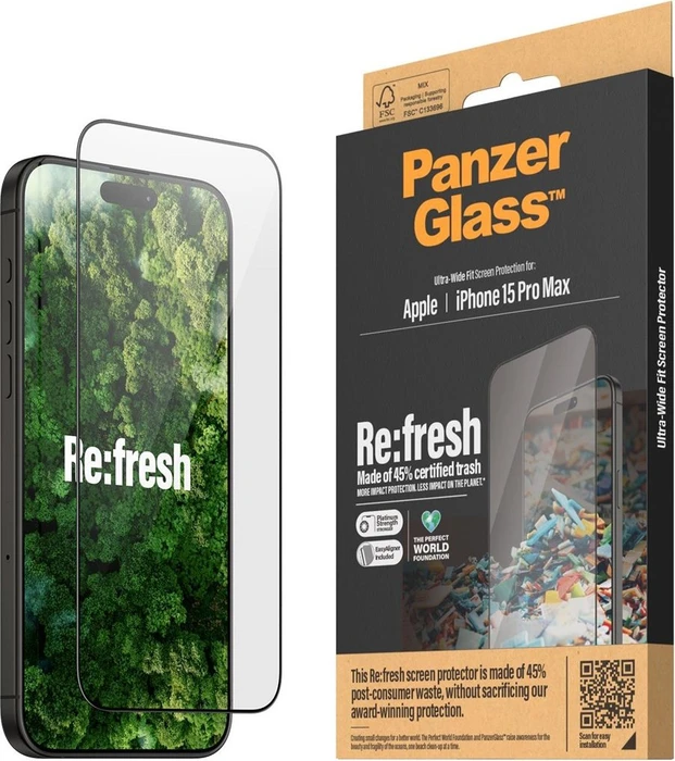 PanzerGlass Re:Fresh Ultra-Wide Fit with EasyAligner für Apple iPhone 15 Pro Max