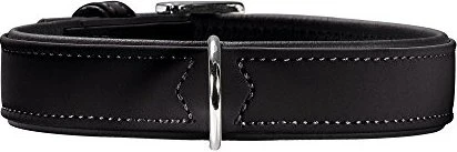 Hunter Softie Hundehalsband, Kunstleder, samtig, pflegeleicht, 60 M-L, schwarz