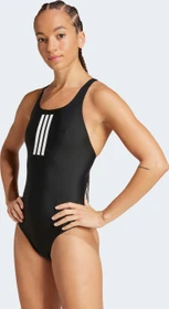 adidas 3-Streifen V-Back Badeanzug schwarz/weiß (Damen)