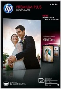 HP Premium Plus Fotopapier weiß, 10x15cm, 300g/m², 25 Blatt