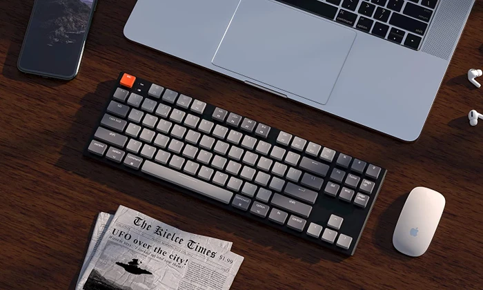 Keychron K1 V4, 80% TKL, LEDs weiß, schwarz, Gateron LOW PROFILE RED, USB/Bluetooth, US