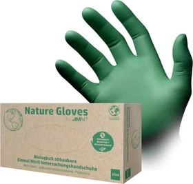 Nature Gloves Biologisch abbaubar Nitril Einweghandschuhe XL grün, 100 Stück