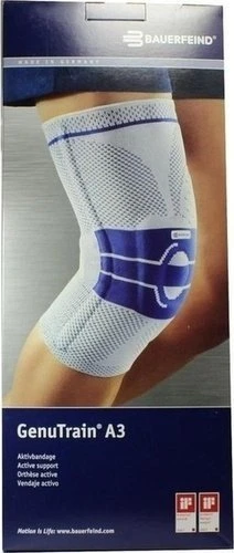 Bauerfeind GenuTrain Kniebandage A3 links titan, 1 Stück