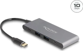 DeLOCK 4-Port USB-Hub, 2x USB-C 3.1, 2x USB-A 3.1, USB-C 3.1 [Stecker] (64111)