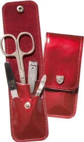 Kellermann Drei Schwerter Maniküre/Pediküre-Set 4-teilig bordeaux