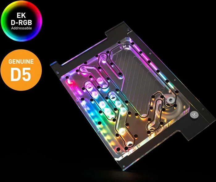 EK Water Blocks Quantum Line EK-Quantum Reflection PC-O11D Mini D5 PWM D-RGB, Verteilerplatte mit Pumpe, Acryl