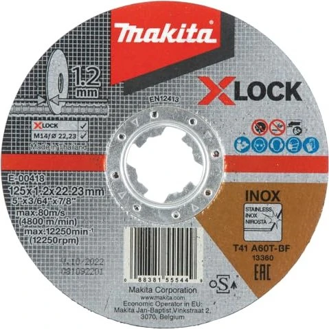 Makita X-LOCK A60T INOX Trennscheibe K60, 125x1x22.23mm, 1 Stück