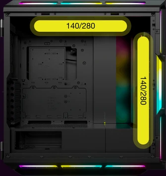 Corsair iCue 5000T RGB TG, schwarz, Glasfenster