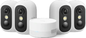 eufy eufyCam C35, weiß, 4er-Pack inkl. HomeBase Mini, Set