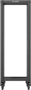Lanberg Open Rack Series 19" Open Frame Rack 32HE, 4-Pfosten, mit Rollen, Flat Pack, tiefenverstellbar, 430-590mm, RAL 9004, 800mm tief