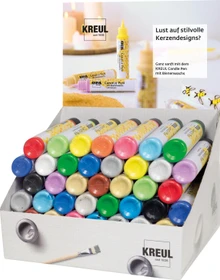 Kreul Candle Pen Kerzenmalfarbe Thekendisplay, 20 Farben, 29ml