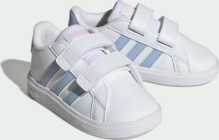 adidas Grand Court Lifestyle Hook and Loop cloud white/blue dawn/clear pink (Junior)