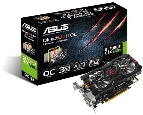 ASUS GeForce GTX 660 Ti, GTX660 TI-DC2OC-3GD5, 3GB GDDR5, 2x DVI, HDMI, DP
