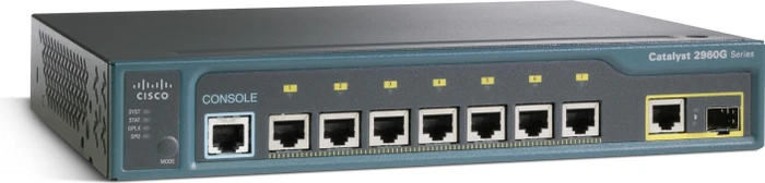 Cisco Catalyst 2960G LAN Base Desktop Gigabit Managed Switch, 7x RJ-45, 1x RJ-45/SFP