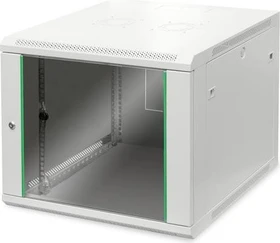 Digitus Professional Dynamic Basic Serie Wandschrank 9HE, Sicherheitsglastür, IP2X, grau, 600mm tief