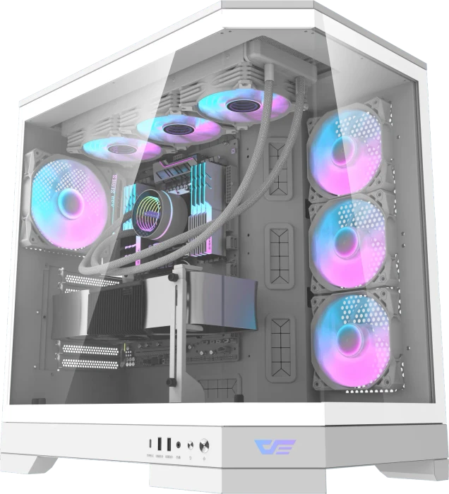 DarkFlash DQX90 White, Glasfenster