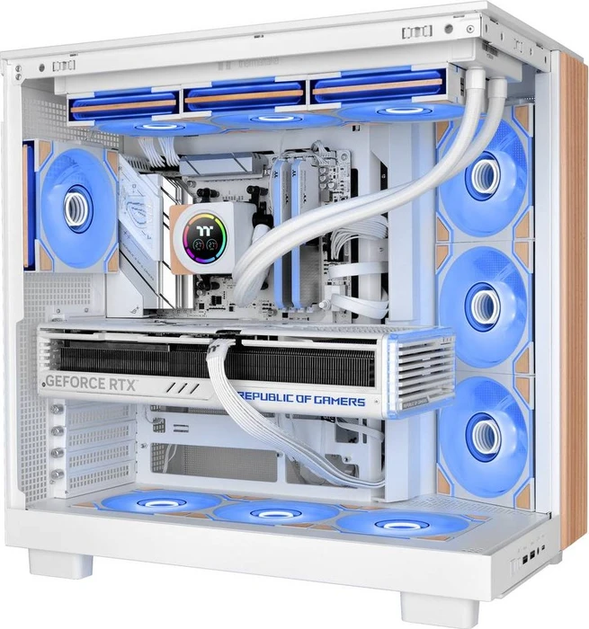 Thermaltake SWAFAN 120 EX INFINITY ARGB Sync Wood Edition Snow, weiß, 124mm, 3er-Pack