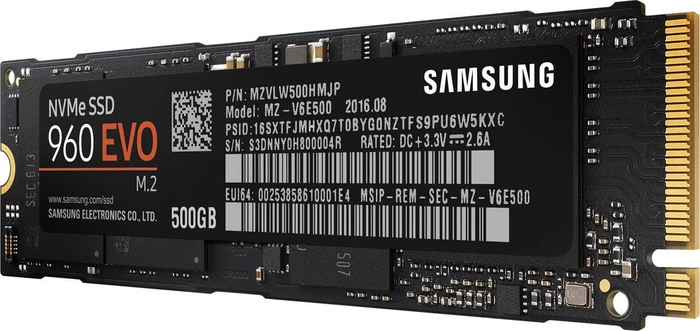Samsung SSD 960 EVO 500GB, M.2 2280 / M-Key / PCIe 3.0 x4