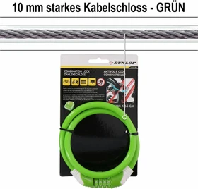 M-Wave DS 12.10 S Kabelschloss, Zahlenkombination grün